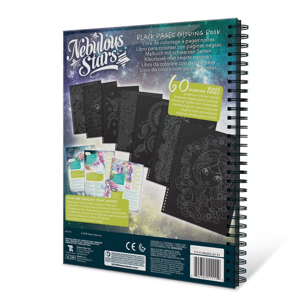 Spalvinimo knyga Black Pages Nebulous Stars, 11111 kaina ir informacija | Žaislai mergaitėms | pigu.lt