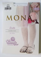 Детские колготки для девочек с рисунком MONA Dotti 30 Bianco цена и информация | Носки, колготки для девочек | pigu.lt