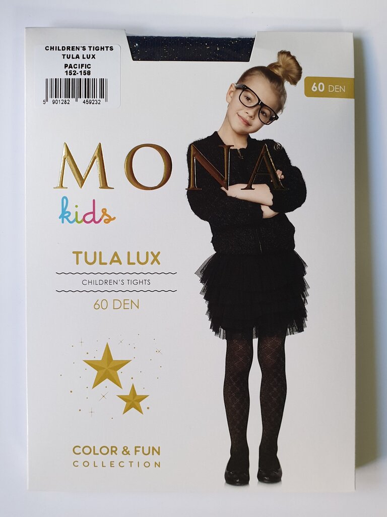 Pėdkelnės su raštu ir liureksu mergaitėms Mona Tula Lux 60 Pacific цена и информация | Kojinės, pėdkelnės mergaitėms | pigu.lt