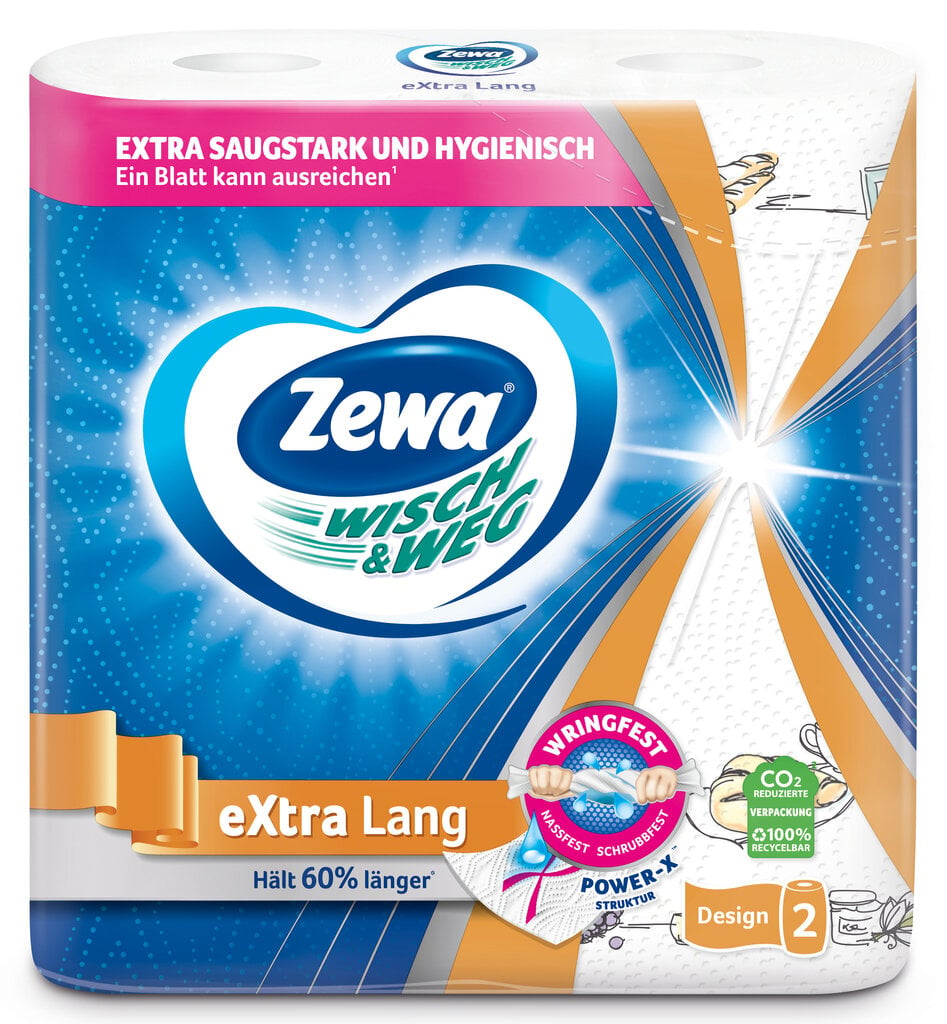 Popieriniai rankšluosčiai ZEWA W&W Design, 2 ritinėliai цена и информация | Tualetinis popierius, popieriniai rankšluosčiai | pigu.lt