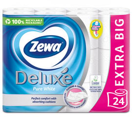 Туалетная бумага ZEWA Deluxe Pure White, 3 слоя, 24 рулона цена и информация | Туалетная бумага, бумажные полотенца | pigu.lt