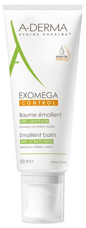 Minkštinamasis veido ir kūno balzamas emolientas ADERMA Exomega Control 200 ml kaina ir informacija | Kosmetika vaikams ir mamoms | pigu.lt