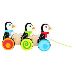 Traukiamas žaislas Pingvinai kaina ir informacija | Žaislai kūdikiams | pigu.lt