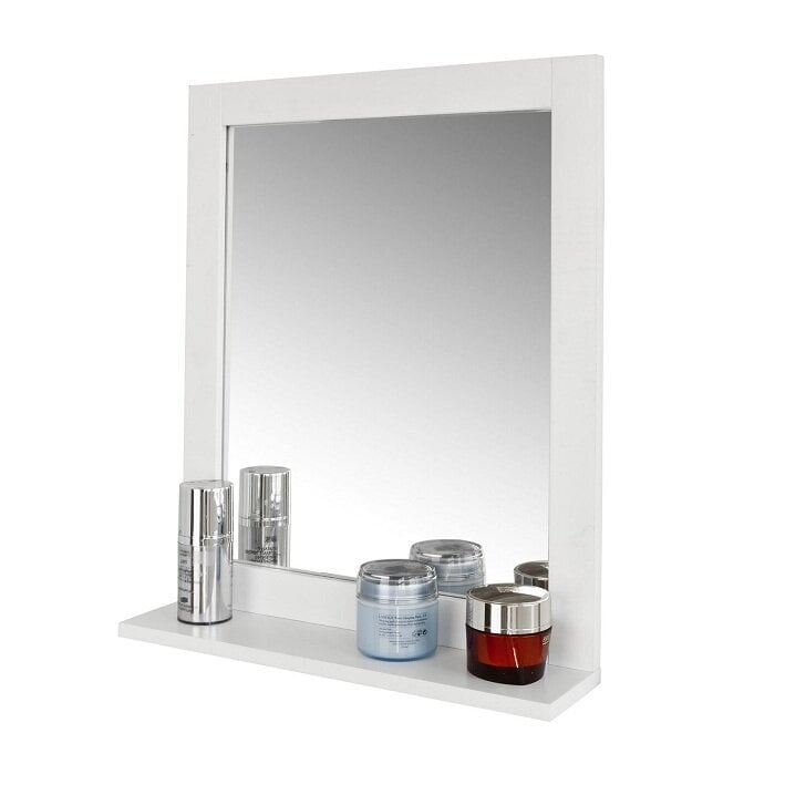 Vonios veidrodis su lentynėle SoBuy FRG129-W, baltas kaina | pigu.lt