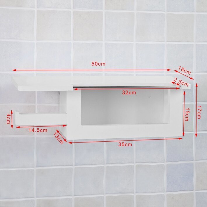 Pakabinama vonios spintelė SoBuy FRG175-W, balta kaina ir informacija | Vonios spintelės | pigu.lt