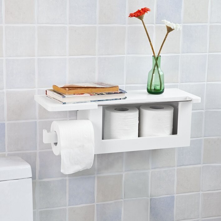 Pakabinama vonios spintelė SoBuy FRG175-W, balta цена и информация | Vonios spintelės | pigu.lt