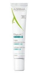 Крем-жидкость для проблемной и прыщавой кожи лица ADERMA Phys-AC Perfect 40 мл цена и информация | Кремы для лица | pigu.lt