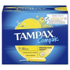 Tamponai TAMPAX Compak Regular, 16 vnt. kaina ir informacija | Tamponai, higieniniai paketai, įklotai | pigu.lt