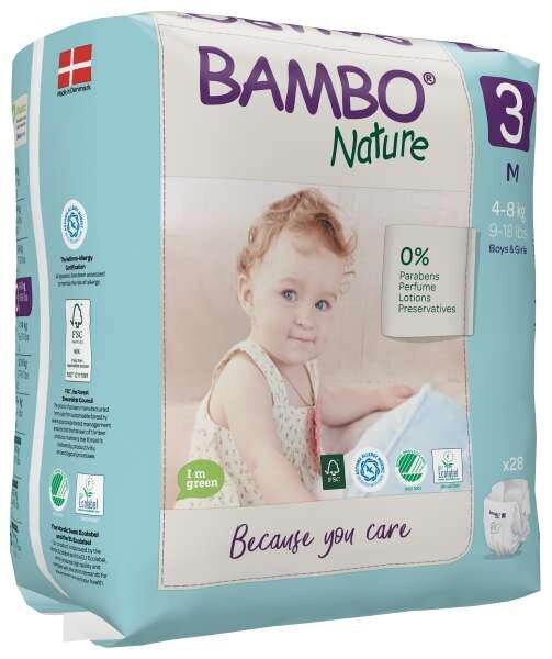 Ekologiškos sauskelnės BAMBO NATURE 3 (4-8 kg), 28 vnt. kaina ir informacija | Sauskelnės | pigu.lt