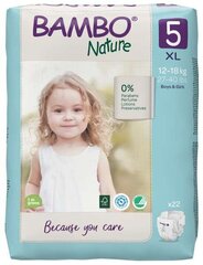 Ekologiškos sauskelnės BAMBO NATURE 5 (12-18 kg), 22 vnt. kaina ir informacija | Sauskelnės | pigu.lt