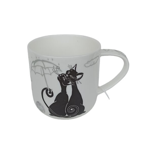 Carmani, Crazy Cats puodelis su katinu, baltas, juodas, 0,5 l kaina ir informacija | Originalūs puodeliai | pigu.lt