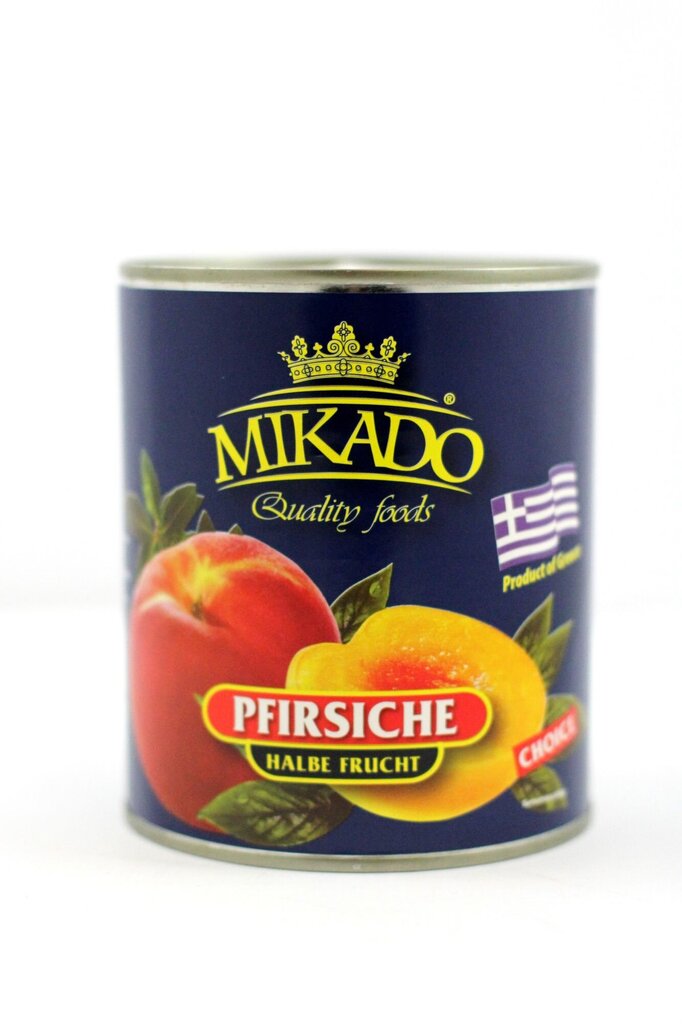 Persikų puselės MIKADO, luptos, 825g / 485 g цена и информация | Konservuotas maistas | pigu.lt