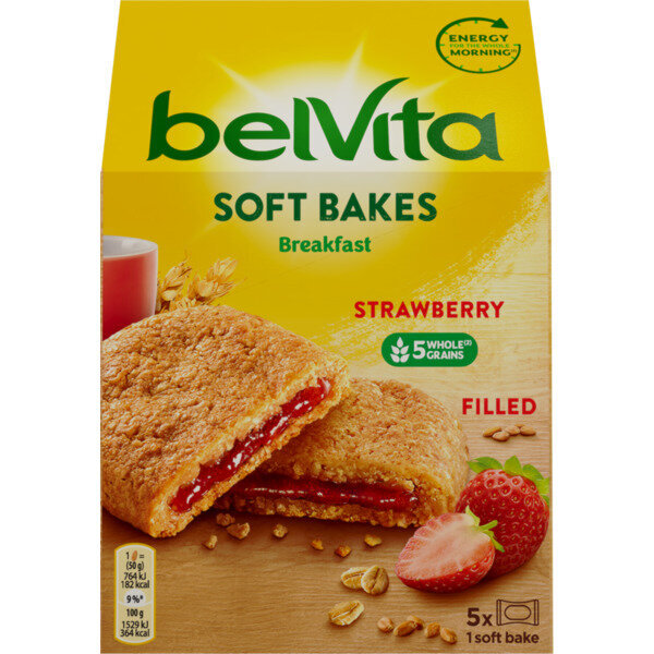 BELVITA minkšti sausainiai su braškių įdaru, 250g kaina ir informacija | Saldumynai | pigu.lt