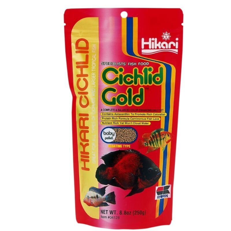 Visavertis pašaras žuvims Hikari Cichlid Gold Baby 250 g kaina ir informacija | Maistas žuvims | pigu.lt