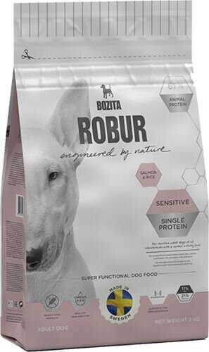 Sausas maistas šunims Bozita Robur Sensitive Single Protein, su lašiša ir ryžiais, 12.5 kg kaina ir informacija | Sausas maistas šunims | pigu.lt