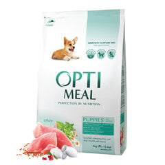 OPTIMEAL™. Полнорационный сухой корм для щенков всех пород с индейкой, 4 кг. цена и информация | Сухой корм для собак | pigu.lt