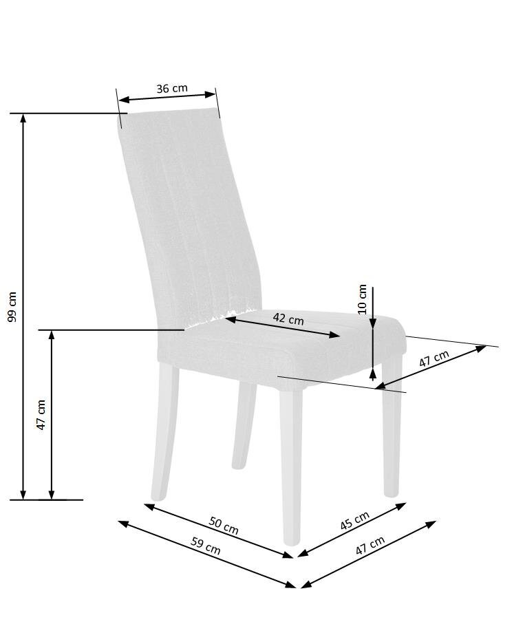 2-jų kėdžių komplektas Halmar Diego, pilkas kaina ir informacija | Virtuvės ir valgomojo kėdės | pigu.lt