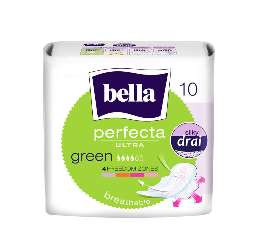 BELLA PERFECTA higieniniai paketai Ultra Green New 10 vnt цена и информация | Tamponai, higieniniai paketai, įklotai | pigu.lt