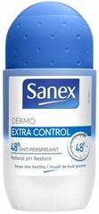 Шариковый дезодорант SANEX Dermo Extra Control, 50 мл цена и информация | Дезодоранты | pigu.lt