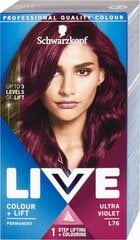 Краска для волос Schwarzkopf Live Color + Lift, L76 Ultra Violet (ультрафиолет) цена и информация | Краска для волос | pigu.lt