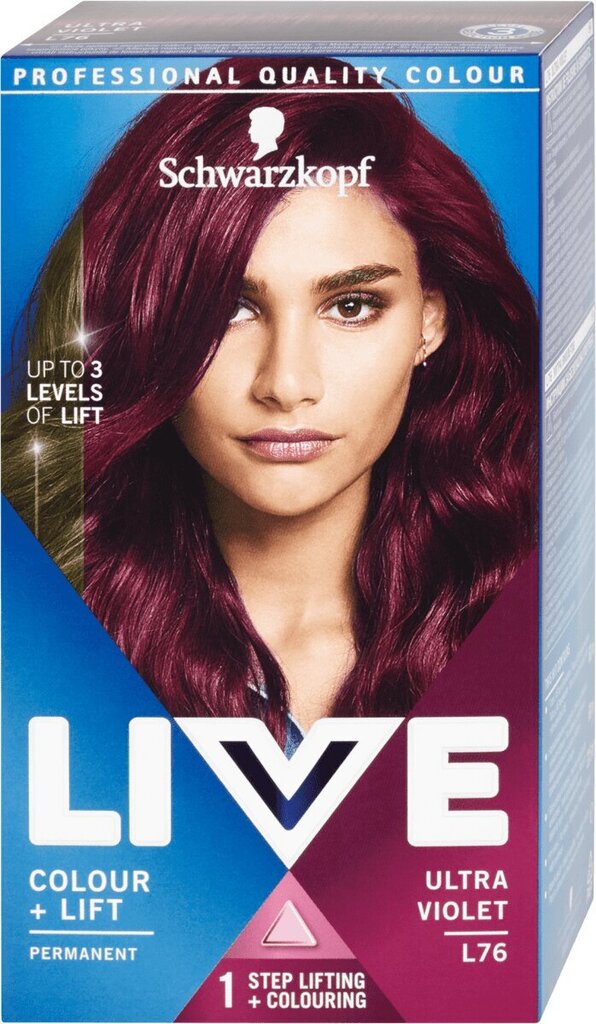 Plaukų dažai Schwarzkopf Live Colour + Lift, L76 Ultra Violet (ultravioletinis) цена и информация | Plaukų dažai | pigu.lt