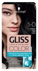 Краска для волос Schwarzkopf Gliss Color 1-0 Deep Black цена и информация | Краска для волос | pigu.lt