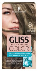 Краска для волос Schwarzkopf GLISS 8-1 COOL MEDIUM BLONDE цена и информация | Краска для волос | pigu.lt