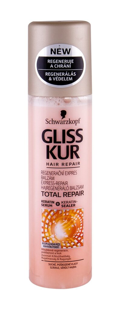 Kondicionierius-purškiklis sausiems ir pažeistiems plaukams Schwarzkopf Gliss Kur Total Repair Express, 200ml kaina ir informacija | Balzamai, kondicionieriai | pigu.lt