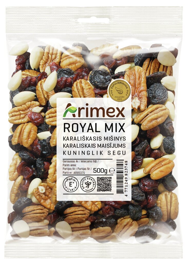 Karališkasis mišinys ARIMEX, 500 g kaina ir informacija | Riešutai, sėklos, džiovinti vaisiai | pigu.lt