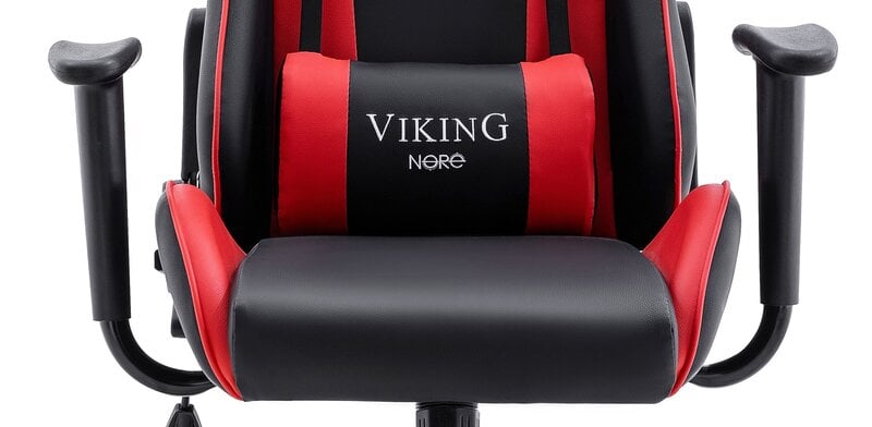 Žaidimų kėdė NORE Viking, juoda/raudona