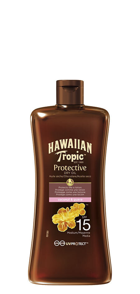 Apsauginis sausas aliejus Hawaiian Tropic Protective Oil SPF 15 100 ml kaina ir informacija | Kremai nuo saulės | pigu.lt