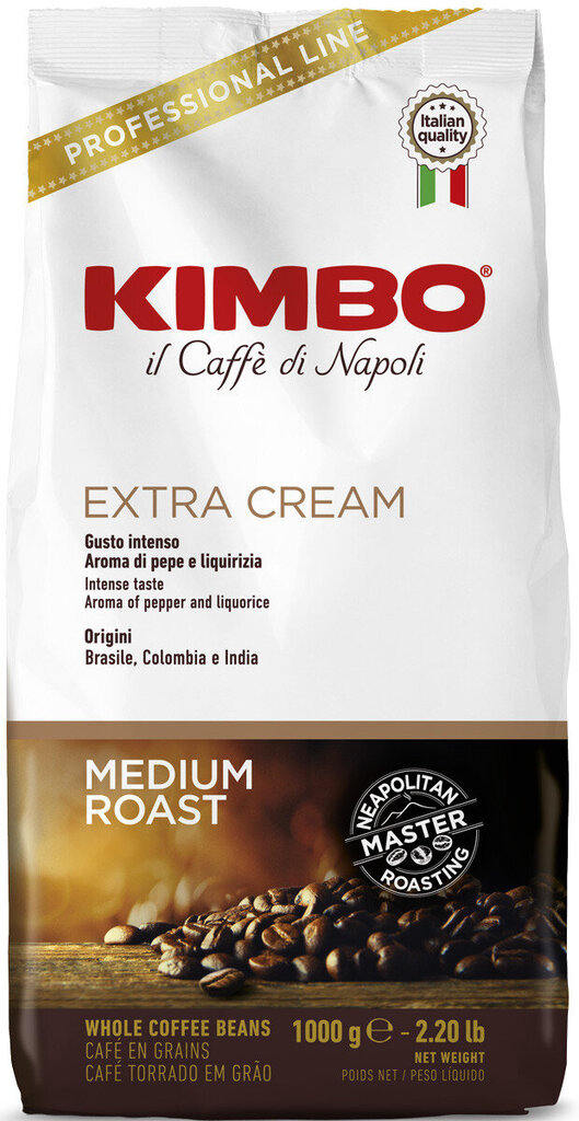 Kavos pupelės Kimbo Extra Cream, 1kg цена и информация | Kava, kakava | pigu.lt