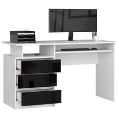 Письменный стол NORE CLP, белый/черный цена и информация | Компьютерные, письменные столы | pigu.lt