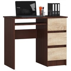 Письменный стол NORE A6, правый вариант, коричневый/цвета дуба цена и информация | Компьютерные, письменные столы | pigu.lt