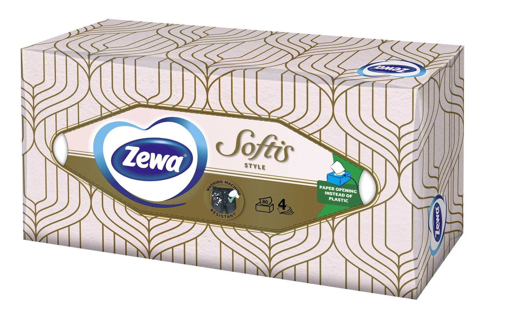 Vienkartinės nosinaitės ZEWA Softis, 4 sluok., 80 vnt., dėžutėje цена и информация | Vatos gaminiai, drėgnos servetėlės | pigu.lt