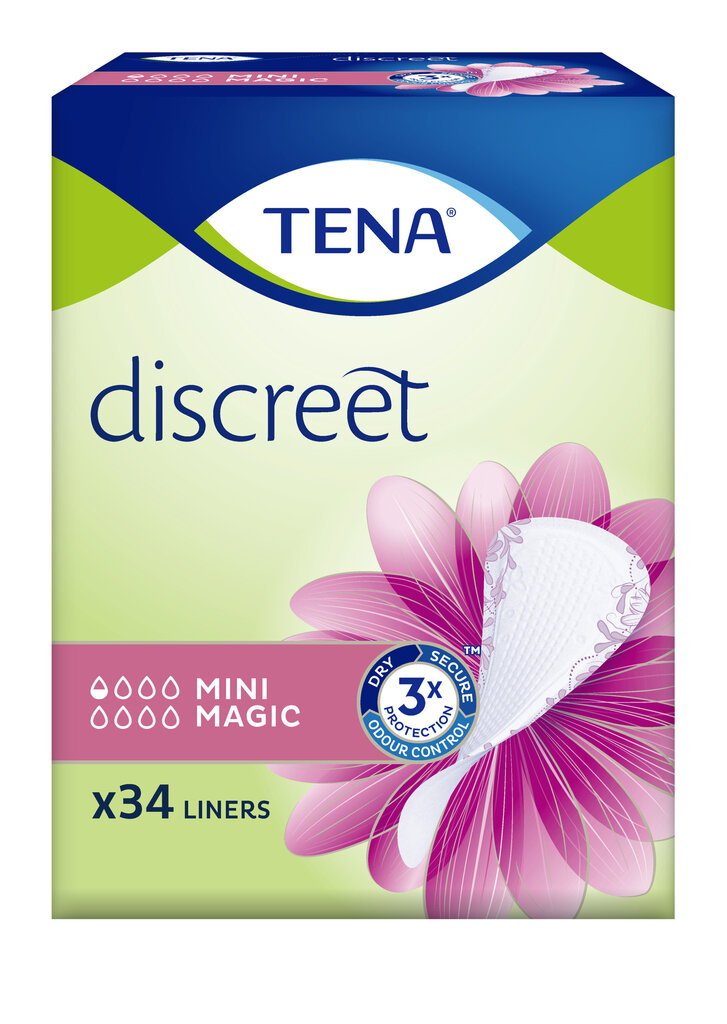 Įklotai Tena Discreet Mini Magic 34 vnt. цена и информация | Tamponai, higieniniai paketai, įklotai | pigu.lt
