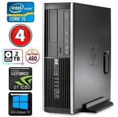 HP 8100 Elite SFF i5-750 4GB 480SSD+2TB GT1030 2GB DVD WIN10 kaina ir informacija | Stacionarūs kompiuteriai | pigu.lt