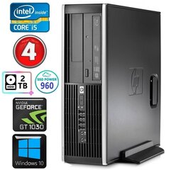 HP 8100 Elite SFF i5-750 4GB 960SSD+2TB GT1030 2GB DVD WIN10 kaina ir informacija | Stacionarūs kompiuteriai | pigu.lt