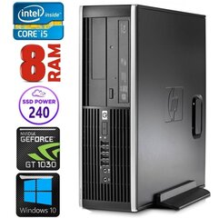 HP 8100 Elite SFF i5-750 8GB 240SSD GT1030 2GB DVD WIN10 kaina ir informacija | Stacionarūs kompiuteriai | pigu.lt