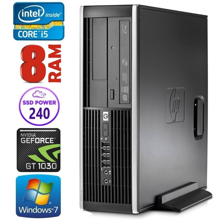HP 8100 Elite SFF i5-750 8GB 240SSD GT1030 2GB DVD WIN7Pro цена и информация | Stacionarūs kompiuteriai | pigu.lt