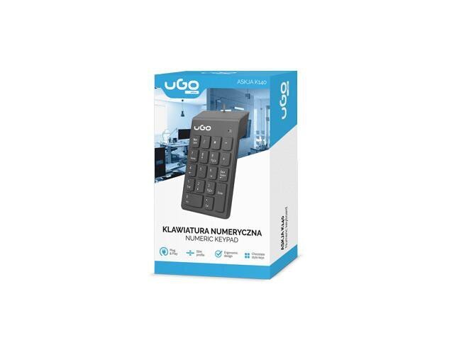 UGO NUMERIC KEYBOARD ASKJA K140 (USB) BLACK kaina ir informacija | Klaviatūros | pigu.lt