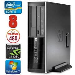 HP 8100 Elite SFF i5-750 8GB 480SSD GT1030 2GB DVD WIN7Pro kaina ir informacija | Stacionarūs kompiuteriai | pigu.lt