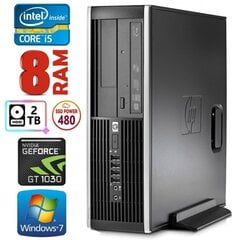 HP 8100 Elite SFF i5-750 8GB 480SSD+2TB GT1030 2GB DVD WIN7Pro [refurbished] цена и информация | Stacionarūs kompiuteriai | pigu.lt