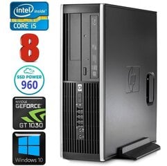 HP 8100 Elite SFF i5-750 8GB 960SSD GT1030 2GB DVD WIN10 kaina ir informacija | Stacionarūs kompiuteriai | pigu.lt