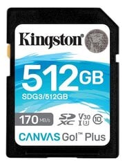 Kingston SDG3/512GB kaina ir informacija | Atminties kortelės telefonams | pigu.lt