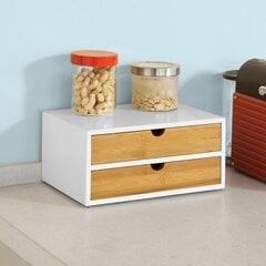 Шкафчик кухонный SoBuy FRG180-WN, белый/коричневый цена и информация | Кухонные шкафчики | pigu.lt