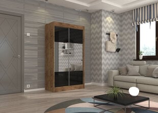 Spinta Adrk Furniture Tamos 120 cm, ruda/juoda kaina ir informacija | Spintos | pigu.lt