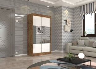 Шкаф Adrk Furniture Tamos 120 см, коричневый/белый цена и информация | Шкафы | pigu.lt