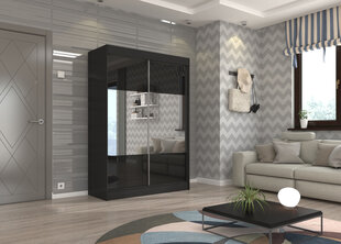 Spinta Adrk Furniture Tamos 150 cm, juoda kaina ir informacija | Spintos | pigu.lt