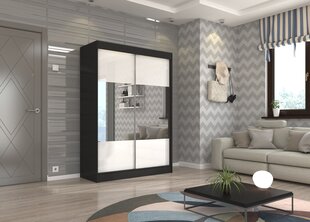 Шкаф Adrk Furniture Tamos 150 см, черный/белый цена и информация | Шкафы | pigu.lt